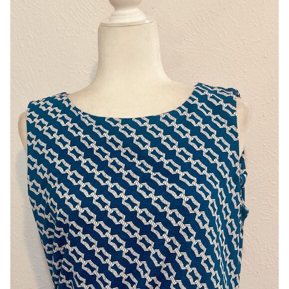 J.McLaughlin Size L Ruched Catalina Cloth Geometric Print Sheath Dress Feminine - Picture 2 of 7